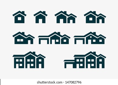 Vector various house icon set.