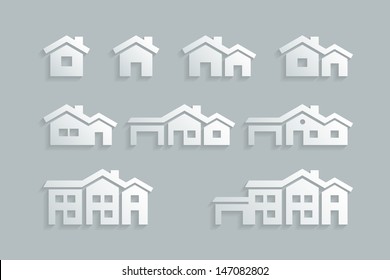 Vector various house icon set.