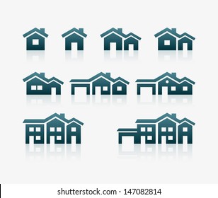 Vector various house icon set.