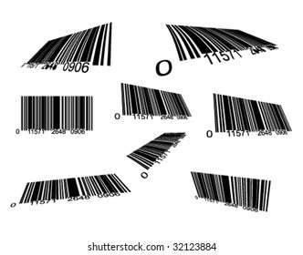VEKTOR - Verschiedene Illustration von schwarzen Barcodes, Nahaufnahme