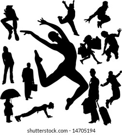 Vector of Various People Silhouette