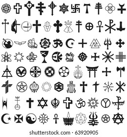 vector. various religious symbols - Shutterstock ID 63920905