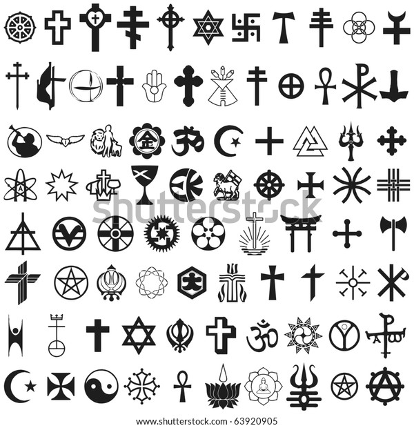 vector. various religious\
symbols