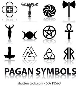 Vector. Various Religious Symbols Pagan