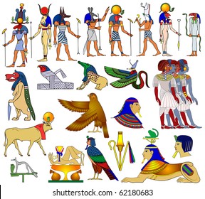 Vector various themes of ancient Egypt