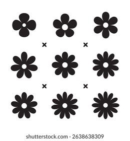 Vector of various type of flowers in black and white. Floral vector background surface design, textile, wallpaper, wrapping paper, covers