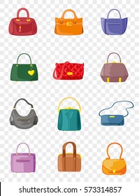 Vector various types of women bags.