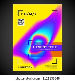 vector various vibrant colors abstract shape modern design event poster layout yellow background