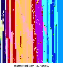 vector various vibrant colors modern abstract digital stripes glitch graphic design damaged data file background