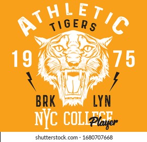 Vector Varsity Athletic Tiger Print