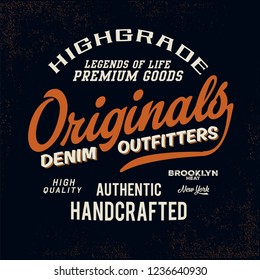 vector varsity clothing denim print