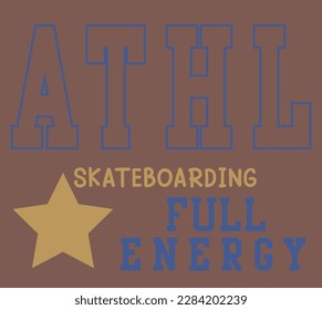 vector varsity skateboarder print for kids tee