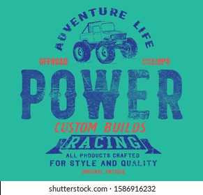 vector varsity style off road print