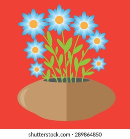 Vector vase with flowers