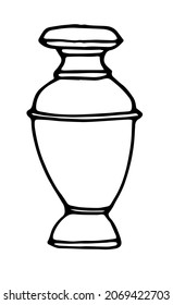 Vector vase. hand-drawn home interior element empty vase, side view for doodle-style flowers isolated outline of black on white for a design template.