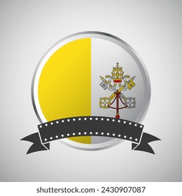 Vector Vaticano Bandera Redonda Banner Vector Ilustración