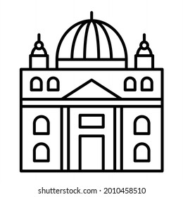Diseño del icono de contorno del Vaticano
