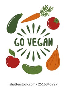 Vector arte conceptual vegano con verduras