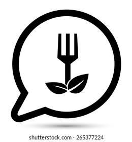 Vector vegan food bubble icon. File format eps 10