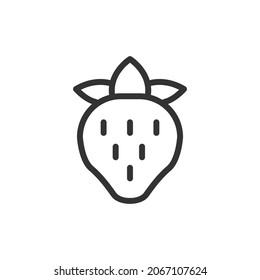 Icono de línea vegetariana vectorial. Símbolo con estilo de contorno de moda. Ilustración vectorial aislada en un fondo blanco.