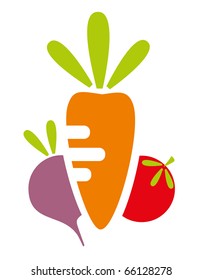 vector vegetable - carrot, beet, tomato