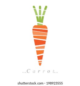 Vector of vegetable, carrot icon on isolated white background