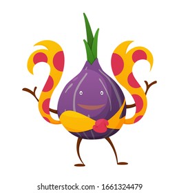 Vector vegetable cartoon character of superhero