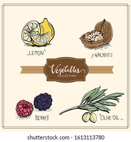 vector vegetable collection. collection of hand-drawn vegetable, vector illustration doodles style