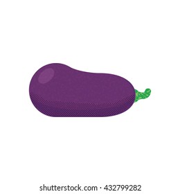 Vector vegetable eggplant grunge dots icon isolated template. 