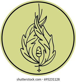 Vector vegetable icon of oak leaves