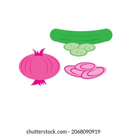 Vector vegetable illustration or flat minimalist vegetable salad