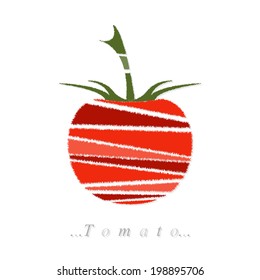 Vector of vegetable, tomato icon on isolated white background