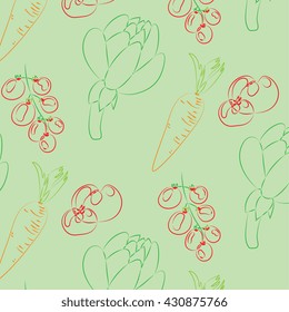 vector vegetables artichoke carrot tomato circuit pattern