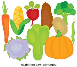 Vector Vegetables Garden Harvest