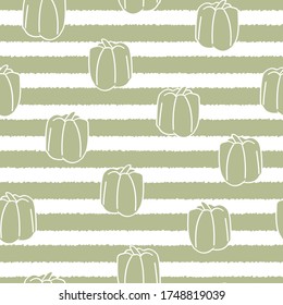Vegetales Verdaderos Hornos Verdes Peppers Dulces en franjas verdes y blancas Patrón de repetición sin problemas. Antecedentes para textiles, tarjetas, manufactura, papel pintado, envoltura de regalo y reserva de chatarra.