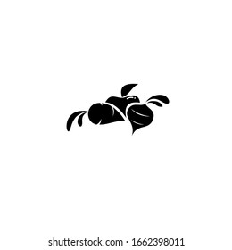 vector vegetables icon. abstract emblem for organic shop, healthy food store or vegetarian cafe