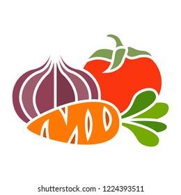 vector vegetables icon. Flat illustration of vegetables. vegetables isolated on white background. vegetables sign symbol 