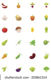 Vector vegetables icon set