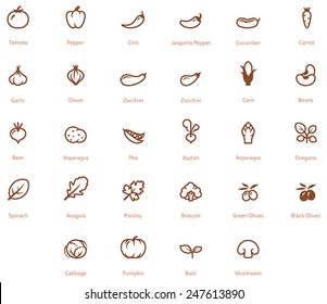 Vector vegetables icon set