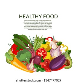 Vector vegetables icons set in cartoon style on a white background. Collection farm product for restaurant menu, market label.