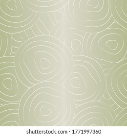 Vector Vegetables Onion Slices Outlines on Green Beige Ombre Seamless Repeat Pattern. Background for textiles, cards, manufacturing, wallpapers, print, gift wrap and scrapbooking.