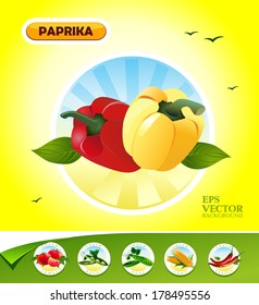 Vector vegetables. Paprika