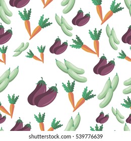 Vector vegetables pattern. Vegetables seamless background. Vector illustration