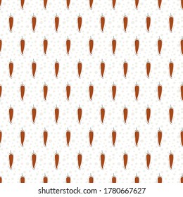 Vector Vegetables Red Chili Peppers on White Seamless Repeat Pattern. Background for textiles, cards, manufacturing, wallpapers, print, gift wrap and scrapbooking.