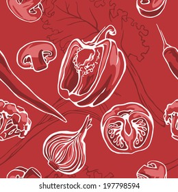 Vector vegetables seamless pattern.