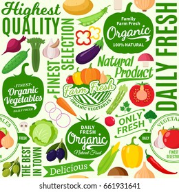 Vector vegetables seamless pattern or background.