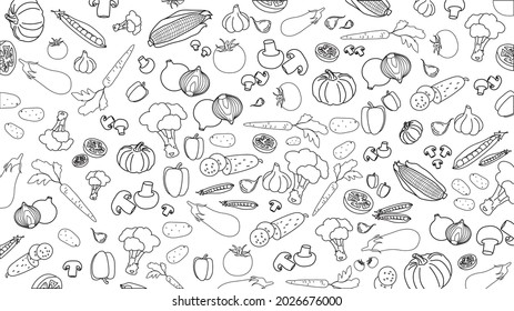 Vector of the veggie food icons