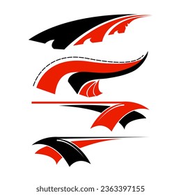 Vector vehicle Decal Stripes for both parts, racing stripes for car tuning