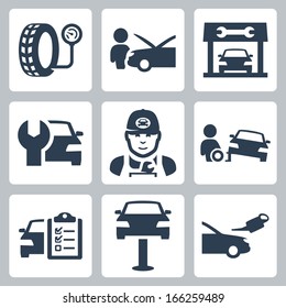 Vector Vehicle Service Station Icons Set