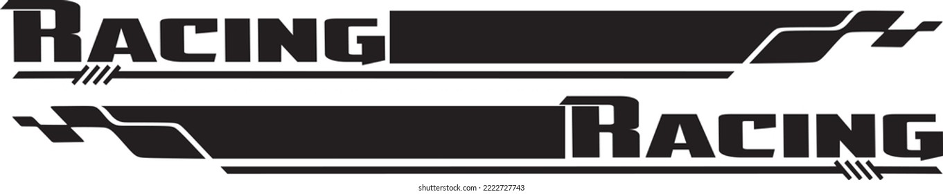 
Vehículo vector Bandas Decales para ambos lados, bandas de carreras para afinar coches
